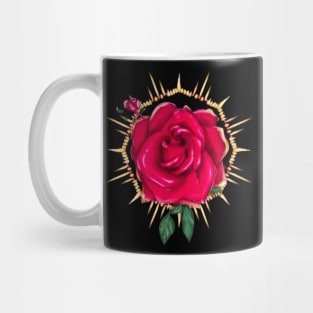 Red Rose with Golden Design Mug